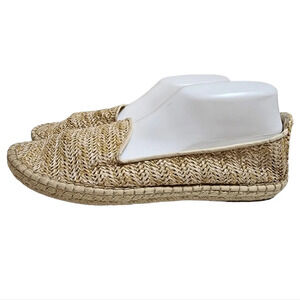 Dolce Vita Woven Raffia Rattan Tan Flats Loafers. Women's size 11
